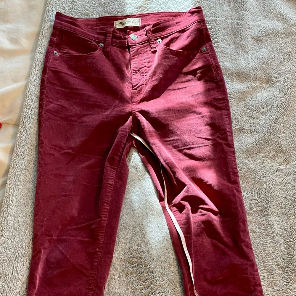 Madewell Velvet pants in 26